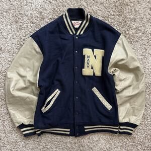 RARE Vintage Ripon Varsity Jacket Embroidered US Navy Men’s Size XL Made In USA
